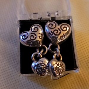 Vintage heart dangle earrings